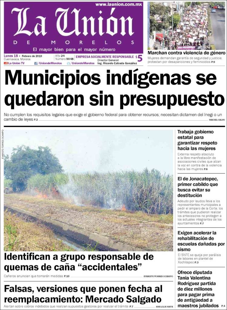 Portada de La Unión de Morelos (M&eacute;xico)