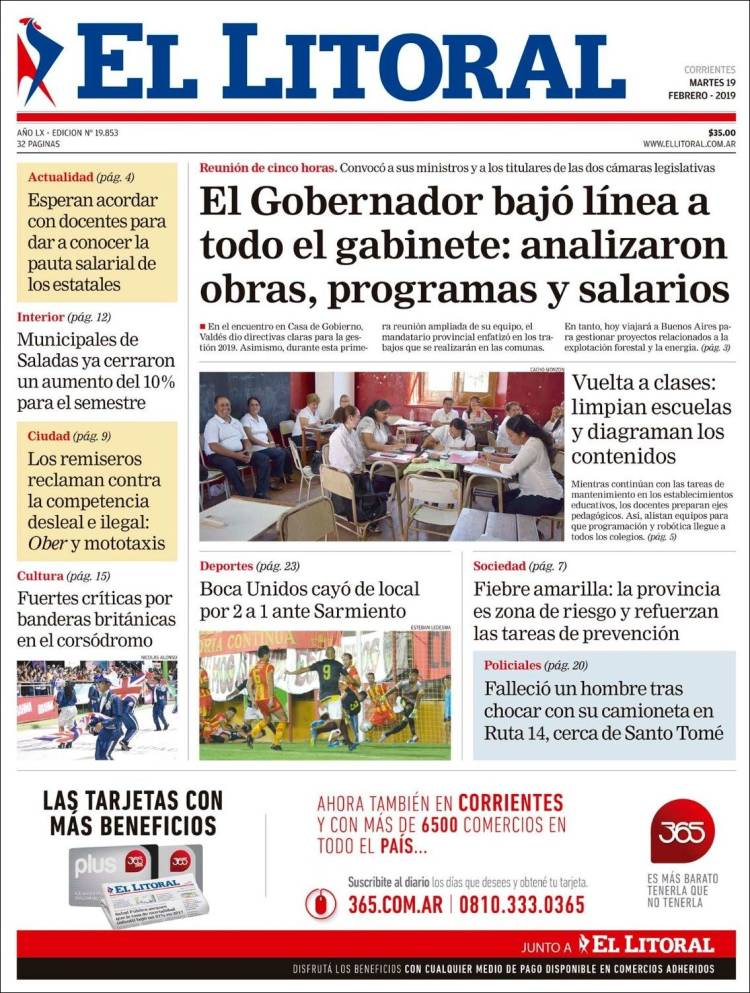 Portada de El Litoral Corrientes (Argentina)
