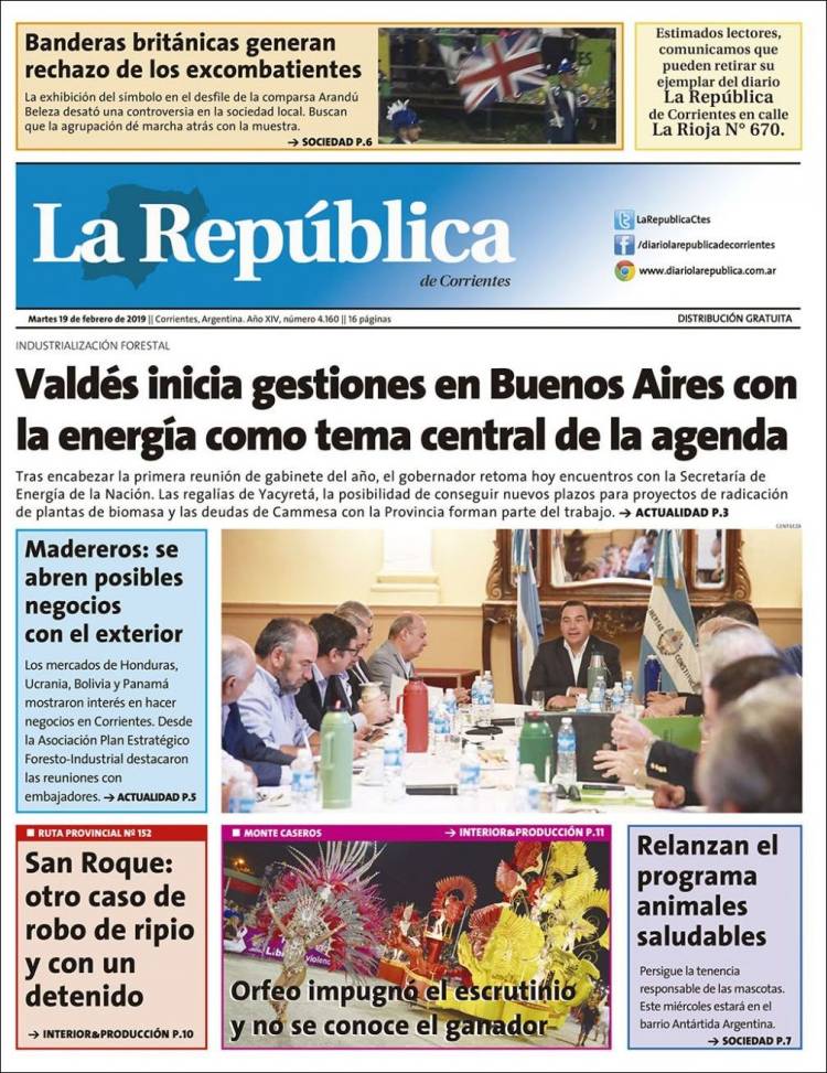 Portada de La República de Corrientes (Argentina)