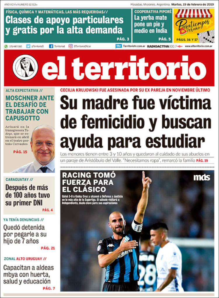 Portada de El Territorio (Argentina)