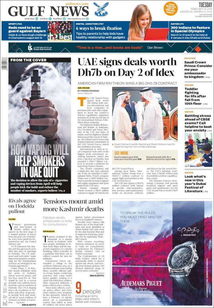 Portada de Gulf News (Asia-Pacífico)