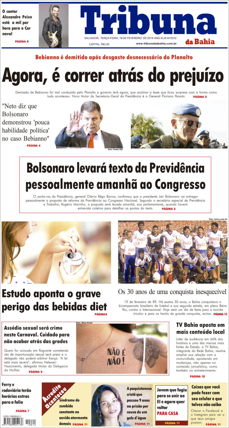 Portada de Tribuna da Bahia (Brasil)