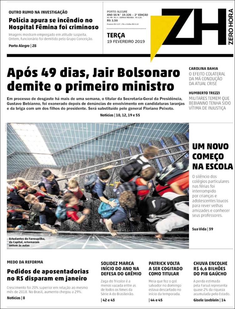 Portada de Zero Hora (Brasil)