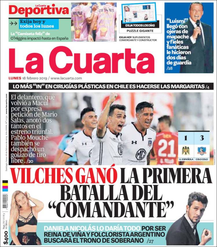 Portada de La Cuarta (Chile)