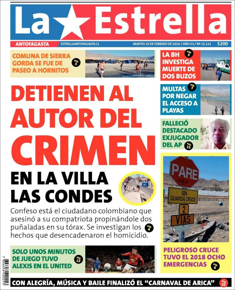 Portada de La Estrella del Norte (Chile)