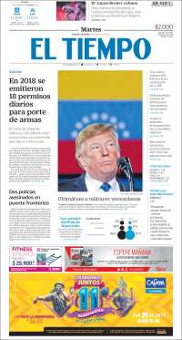 Portada de El Tiempo (Colombia)