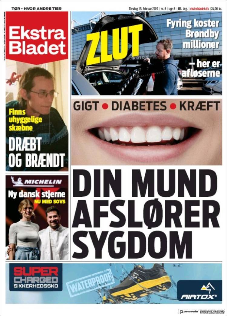 Portada de Ekstra Bladet (Dinamarca)