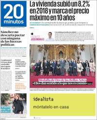 Portada de 20 Minutos - Malaga (España)