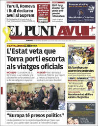 Portada de El Punt Avui (España)