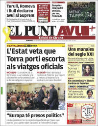 Portada de El Punt Avui - Girona (España)