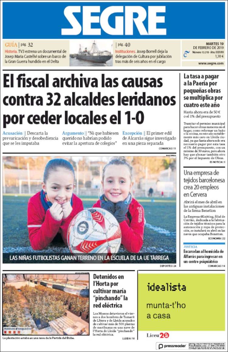 Portada de Segre  (España)