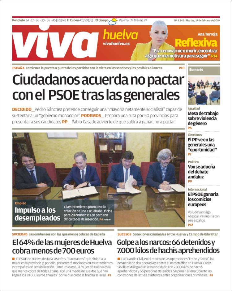 Portada de Viva Huelva (España)