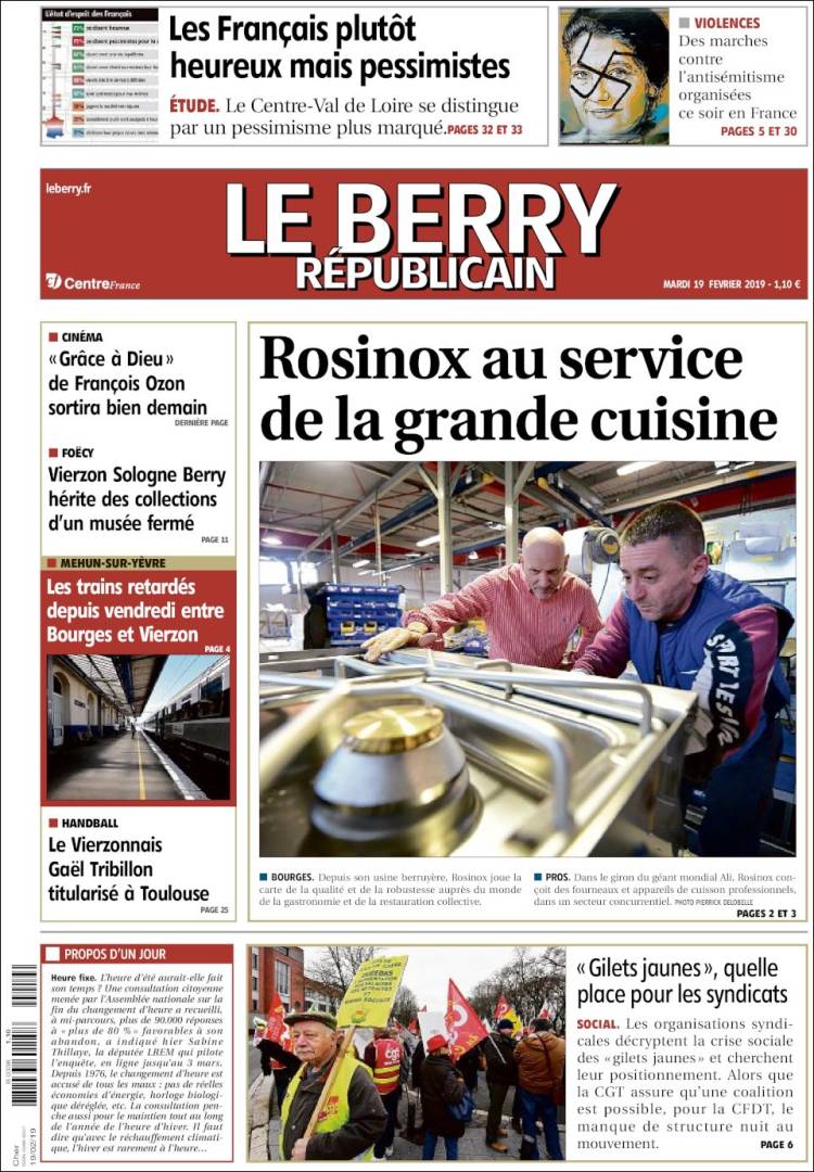 Portada de Berry Republicain (Francia)