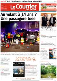 Portada de Le Courrier de l'Ouest (Francia)