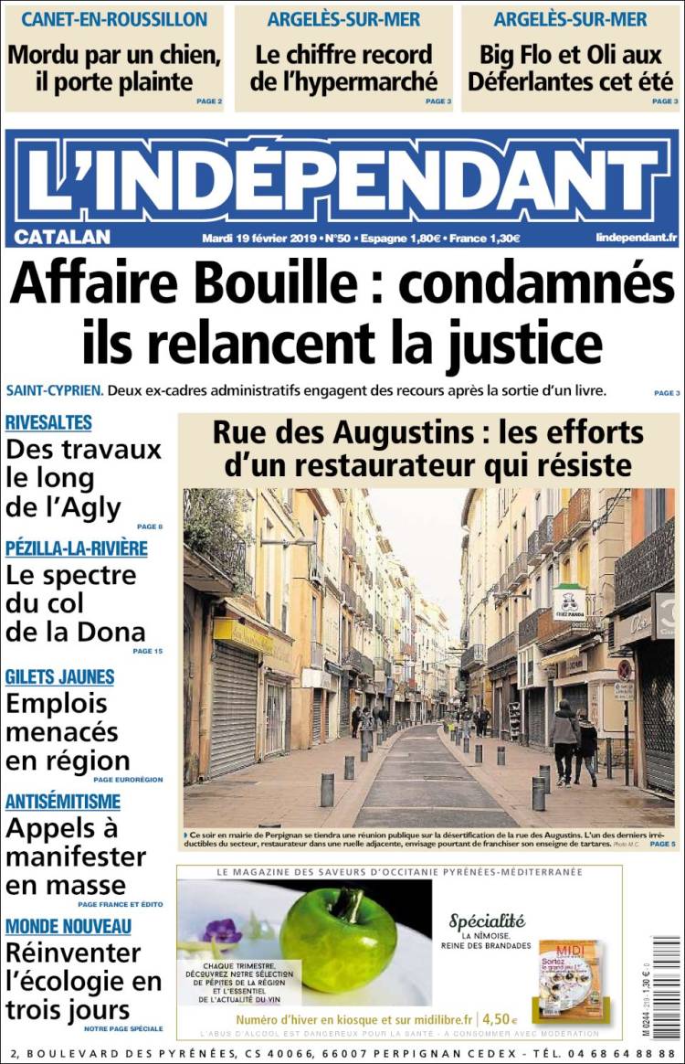 Portada de Le Indépendant (Francia)