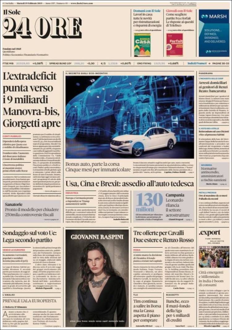 Portada de Il Sole 24 ORE (Italia)