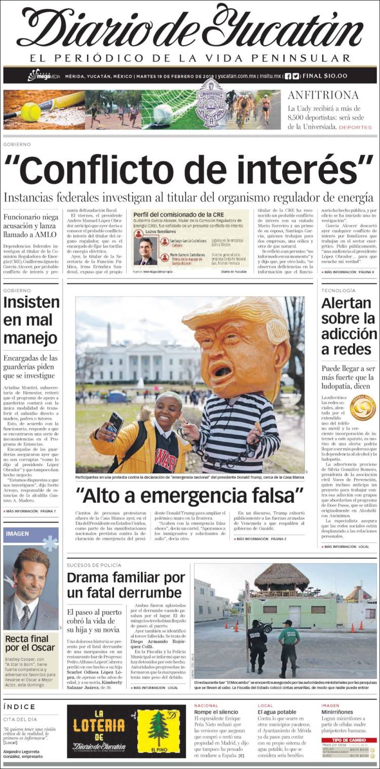 Portada de Diario de Yucatán (México)