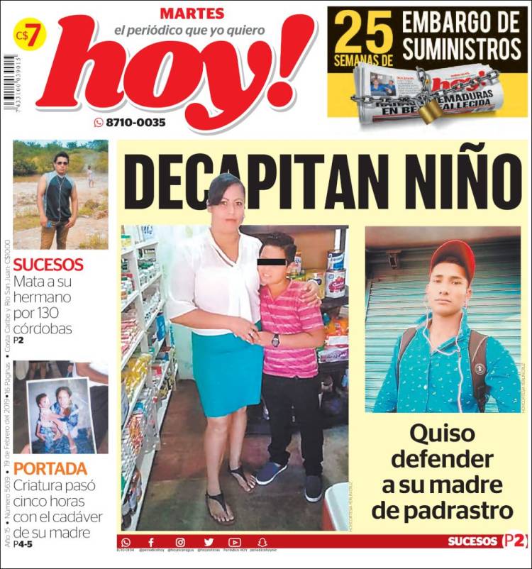 Portada de Hoy (Nicaragua)