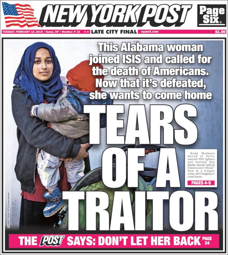 Portada de New York Post (USA)