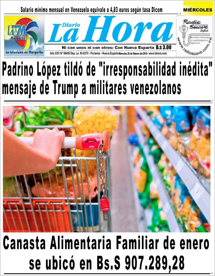 Portada de La Hora (Venezuela)