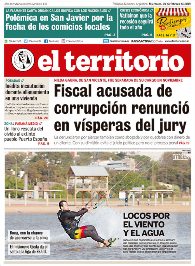 Portada de El Territorio (Argentina)