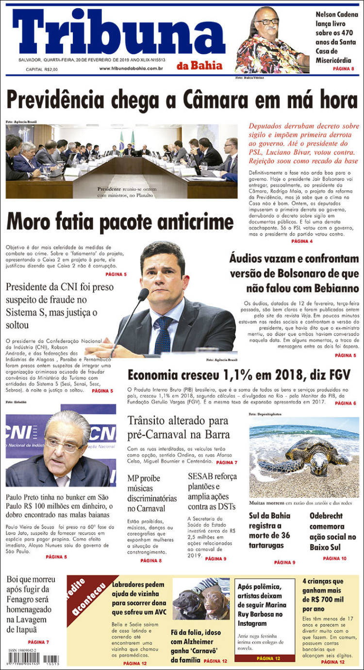 Portada de Tribuna da Bahia (Brasil)