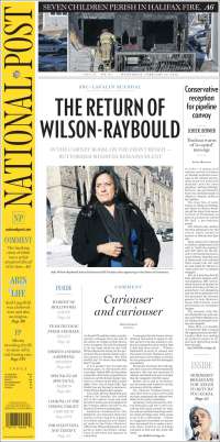 Portada de The National Post (Canadá)