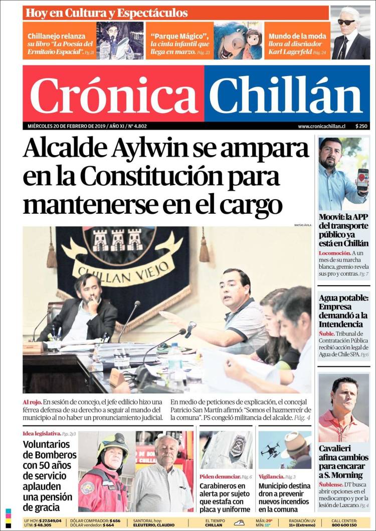 Portada de Crónica Chillán (Chile)
