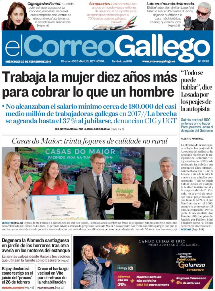 Portada de El Correo Gallego (España)