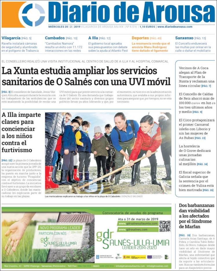 Portada de Diario de Arousa (España)