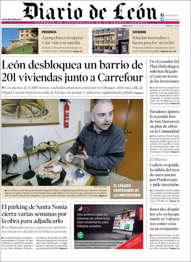 Portada de Diario de León (España)