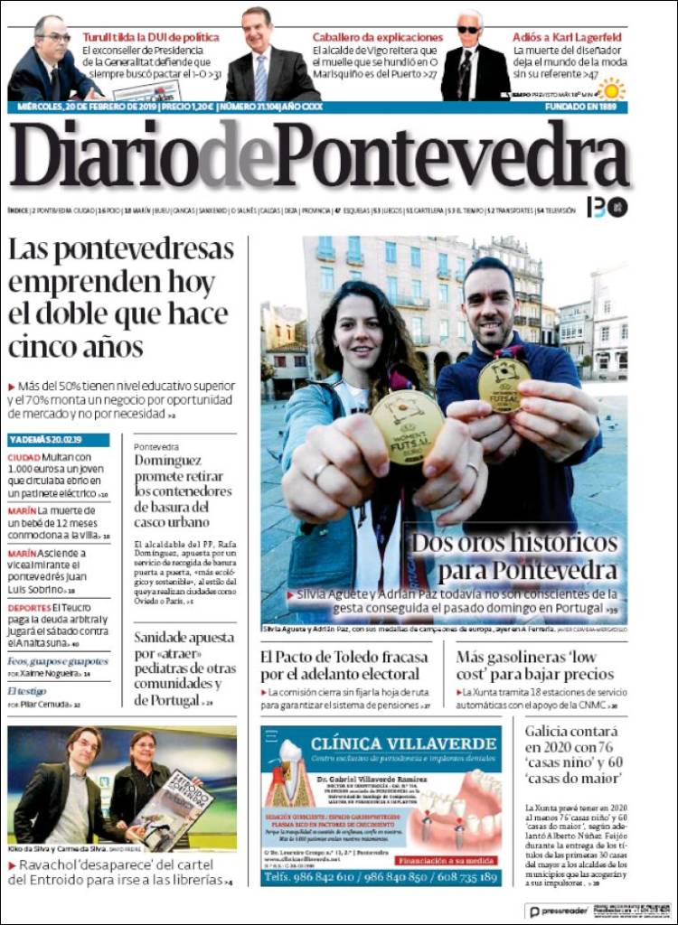 Portada de Diario de Pontevedra (España)