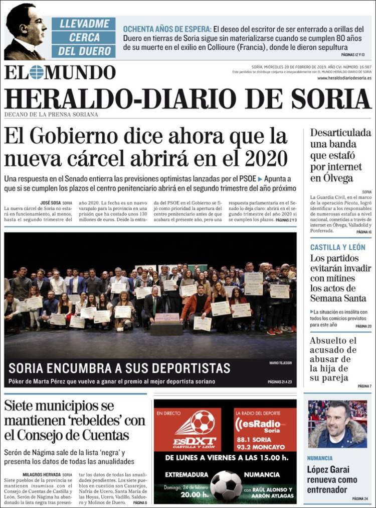Portada de Diario de Soria (España)