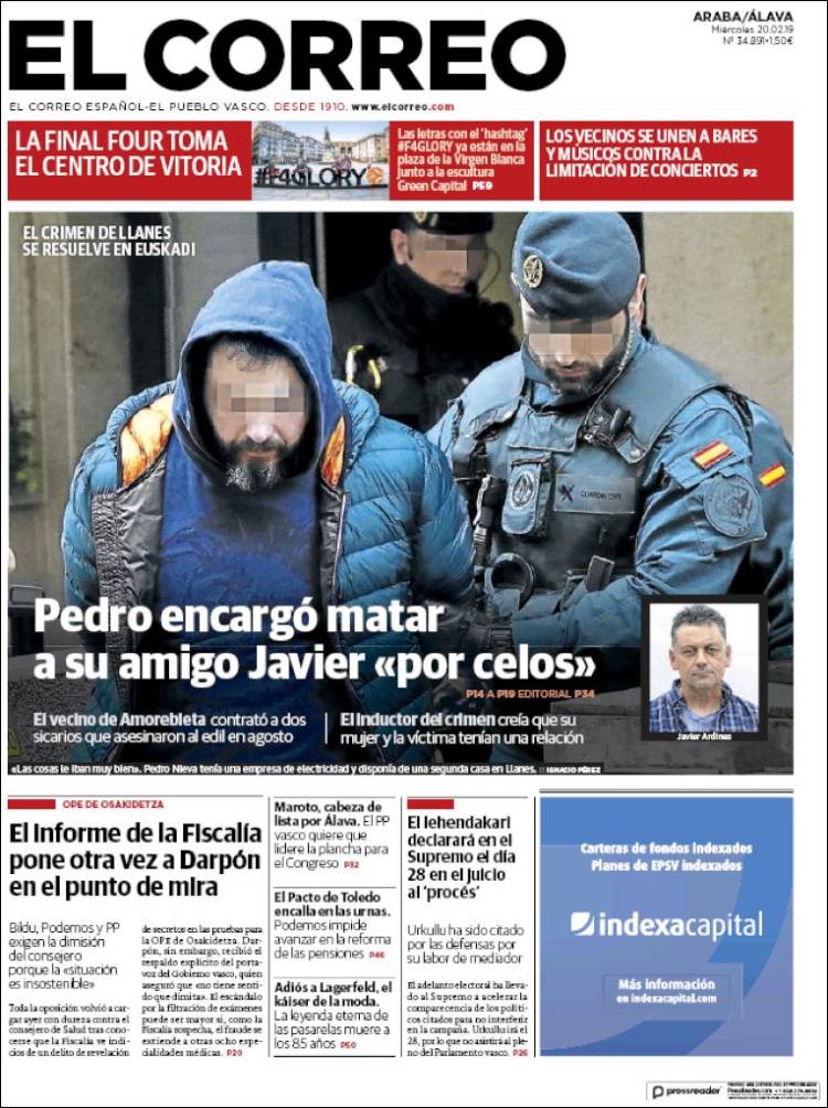 Portada de El Correo - Álava (España)