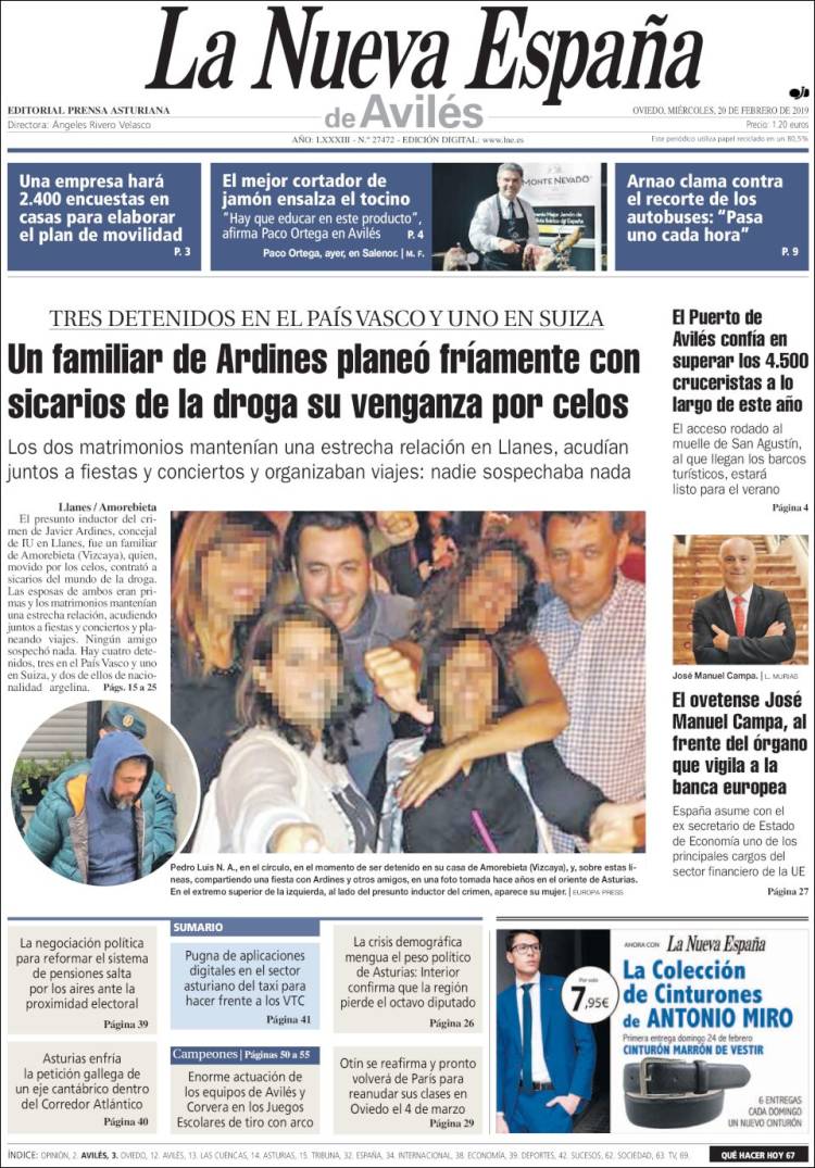 Portada de La Nueva España - Avilés (España)