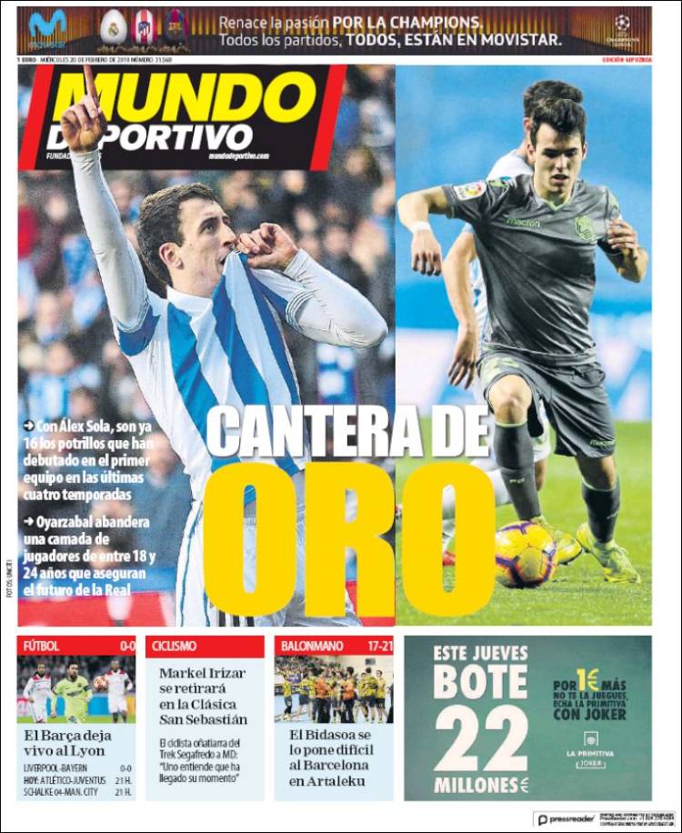 Portada de Mundo Deportivo Gipuzkoa (España)