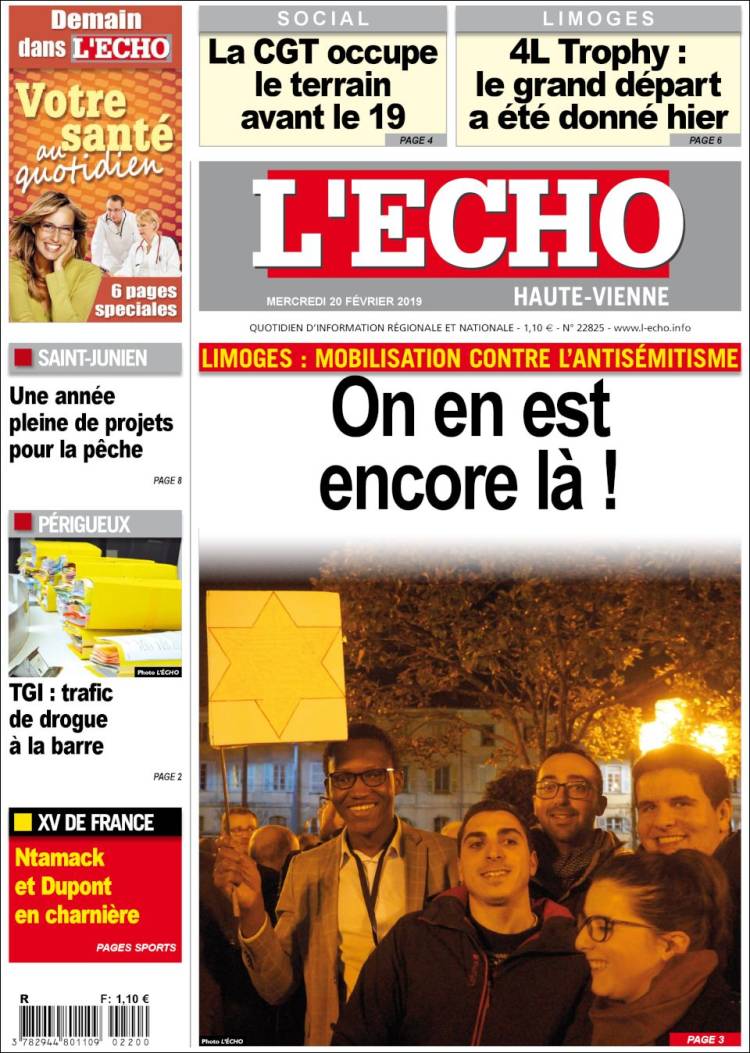 Portada de L'Echo de la Haute-Vienne (Francia)