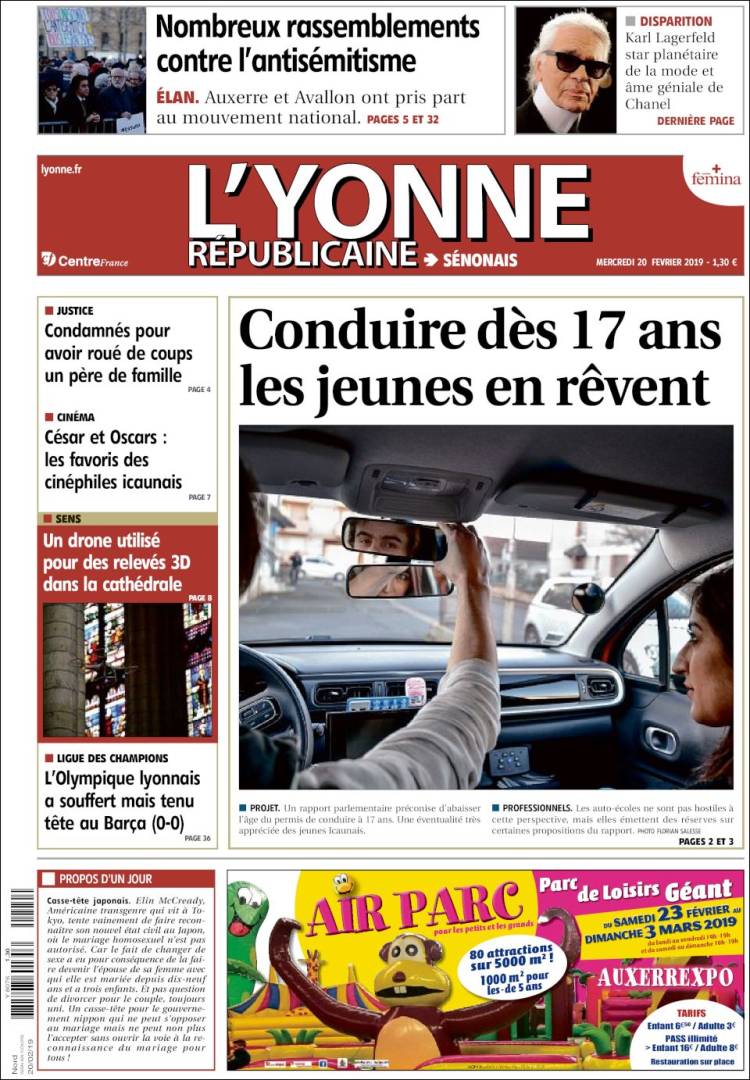 Portada de L'Yonne-Républicaine (Francia)