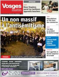 Portada de Vosges Matin (Francia)