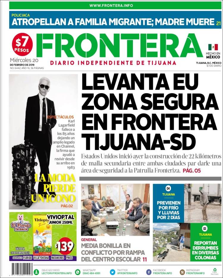 Portada de Frontera (México)