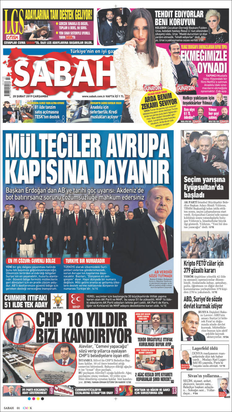 Portada de Sabah (Turqu&iacute;a)