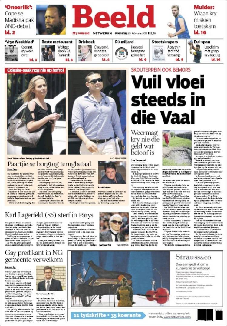 Portada de Beeld (South Africa)