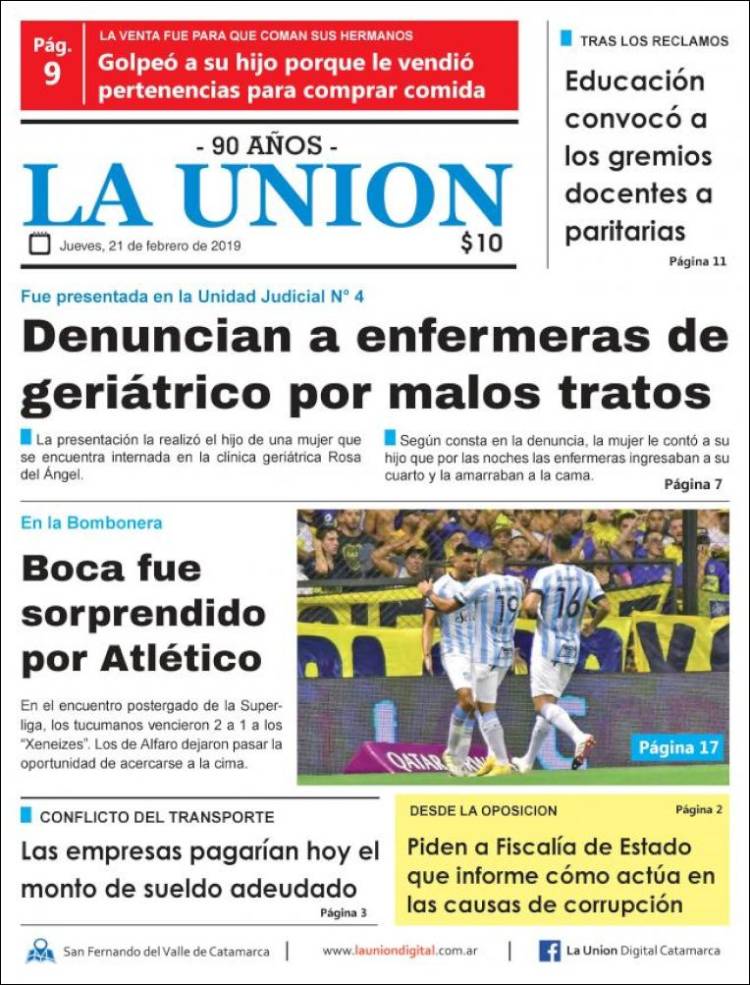 Portada de La Unión (Argentina)