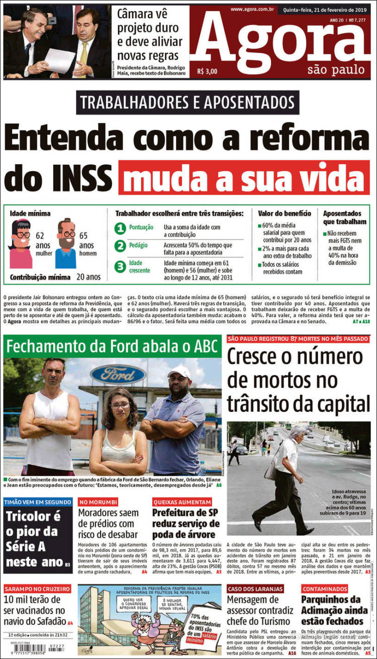 Portada de Agora São Paulo (Brasil)