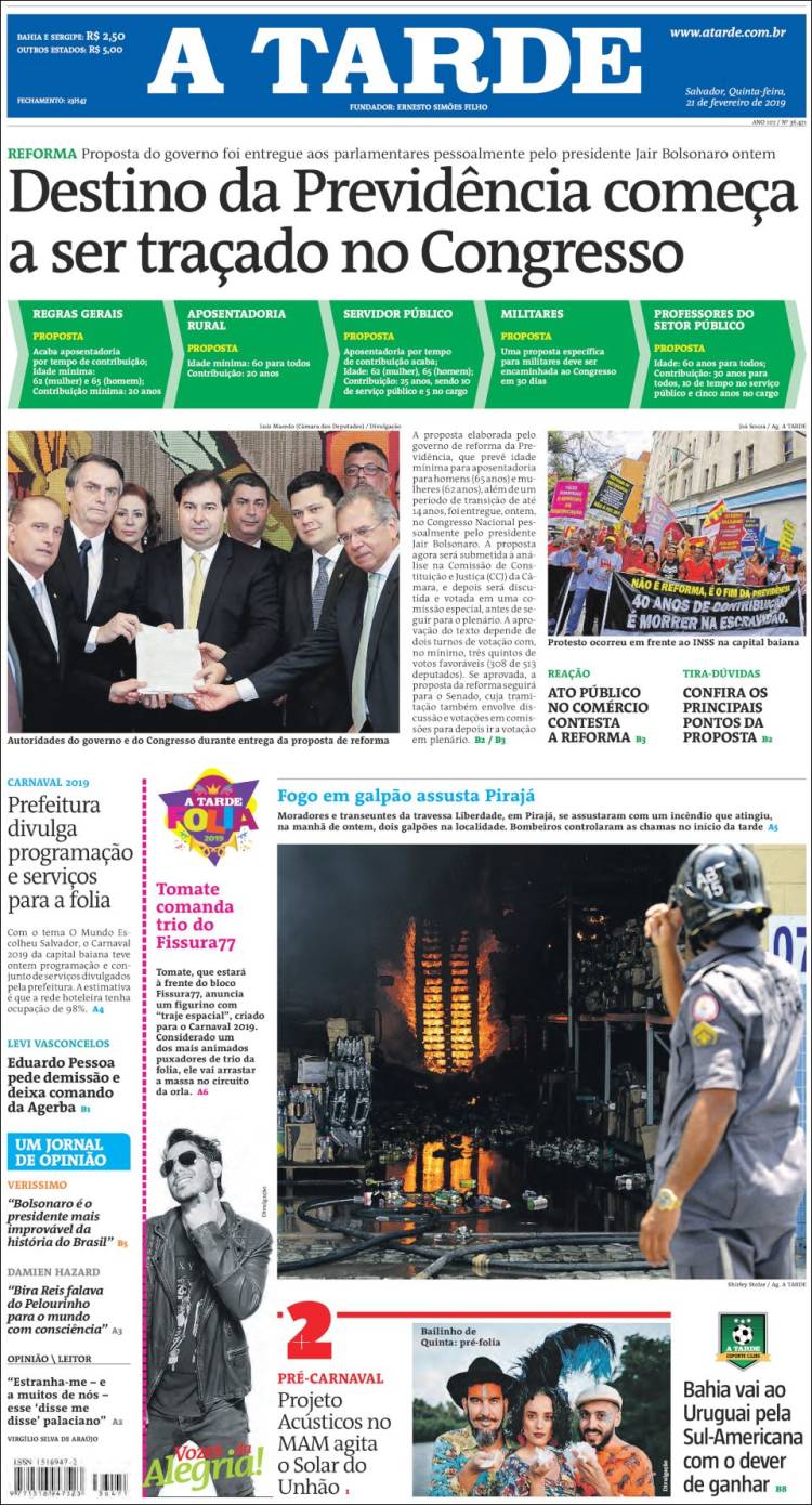 Portada de Diário A Tarde (Brasil)