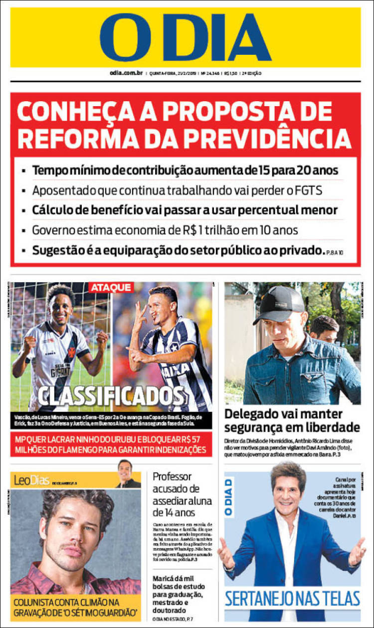 Portada de O Dia (Brasil)