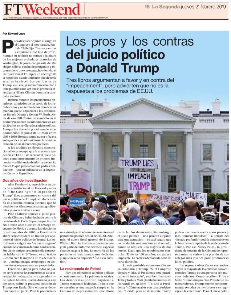 Portada de La Segunda (Chile)