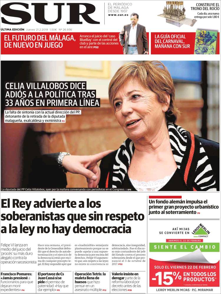 Portada de Diario el Sur (España)
