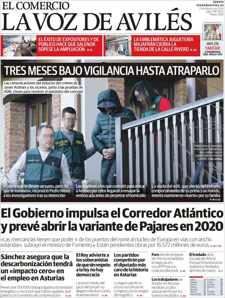 Portada de El Comercio - Avilés (España)