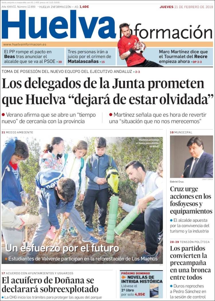 Portada de Huelva Información (España)